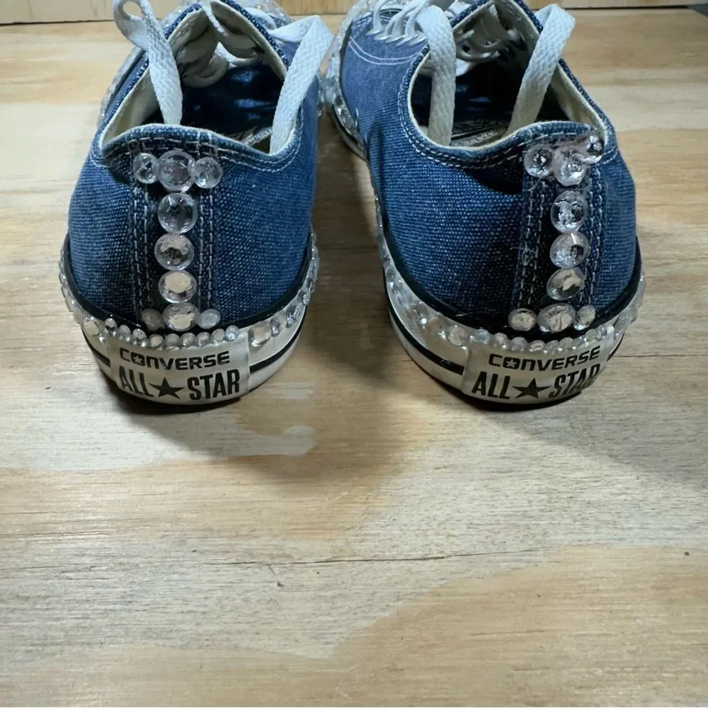 Converse Bedazzled Denim Canvas Sneakers Women’s Size 8 - Picture 6 of 9